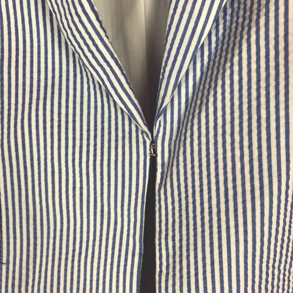 Tahari ASL Seersucker Jacket in blue & white NWT - Picture 12 of 16